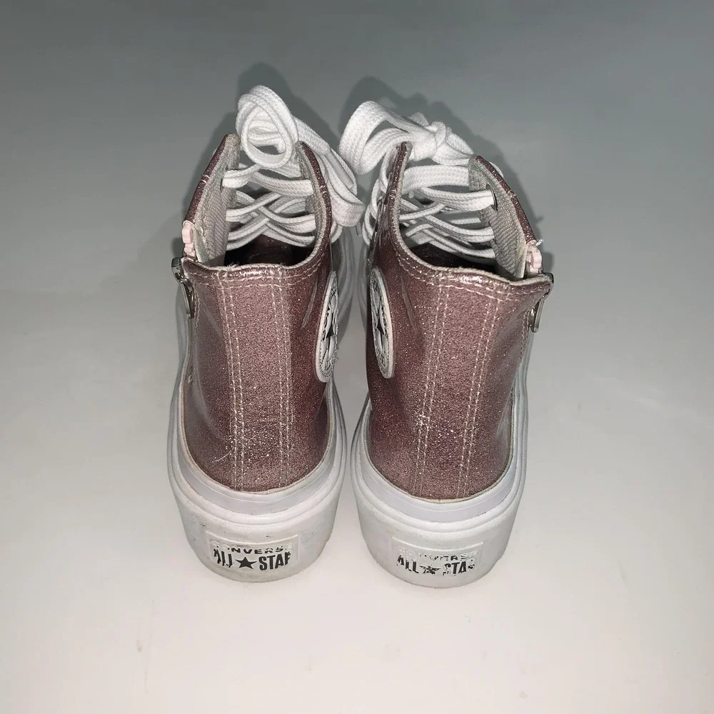 Converse Chuck Taylor All Star Shoes Kids Size 2 Pink Glitter High Top Platform